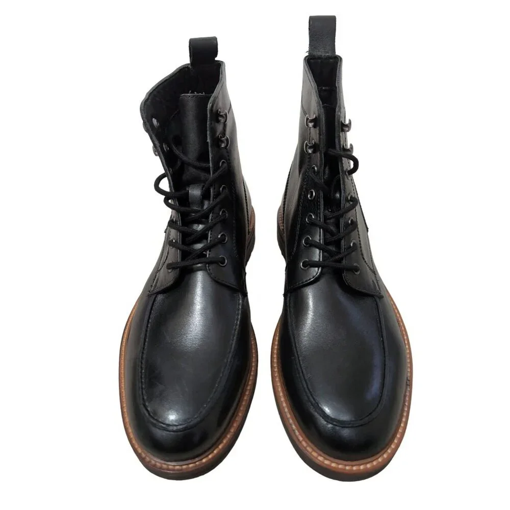 Express‎ Hiker Chukka Boot Mens 9 Black Leather Lace Up City Casual Modern